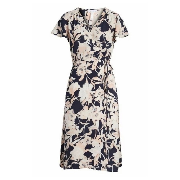 Leith | Navy NWT Peacoat Aura Floral Wrap Dress 4X - Picture 1 of 5